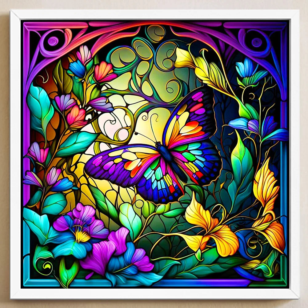 Animal Printed Glass Cross Stitch Kit DIY 11CT Thread Art Needlework Home Decor