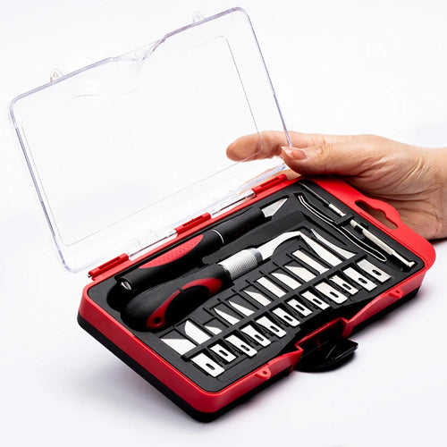 18Pcs Engraving Tool SK5 Steel Blades Scalpel Craft Knife Set Craft Artwork Engraving Cutter Set Multipurpose Sculpture Scalpel