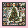 Xmas Tree Printed Cross Stitch Kit 40x40cm DIY 14CT Thread Art Needlework Decor