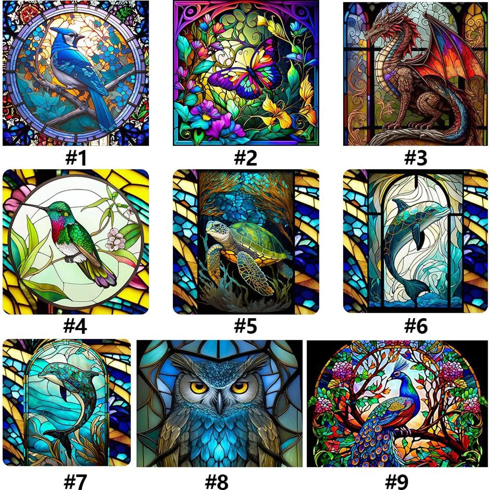 Animal Printed Glass Cross Stitch Kit DIY 11CT Thread Art Needlework Home Decor