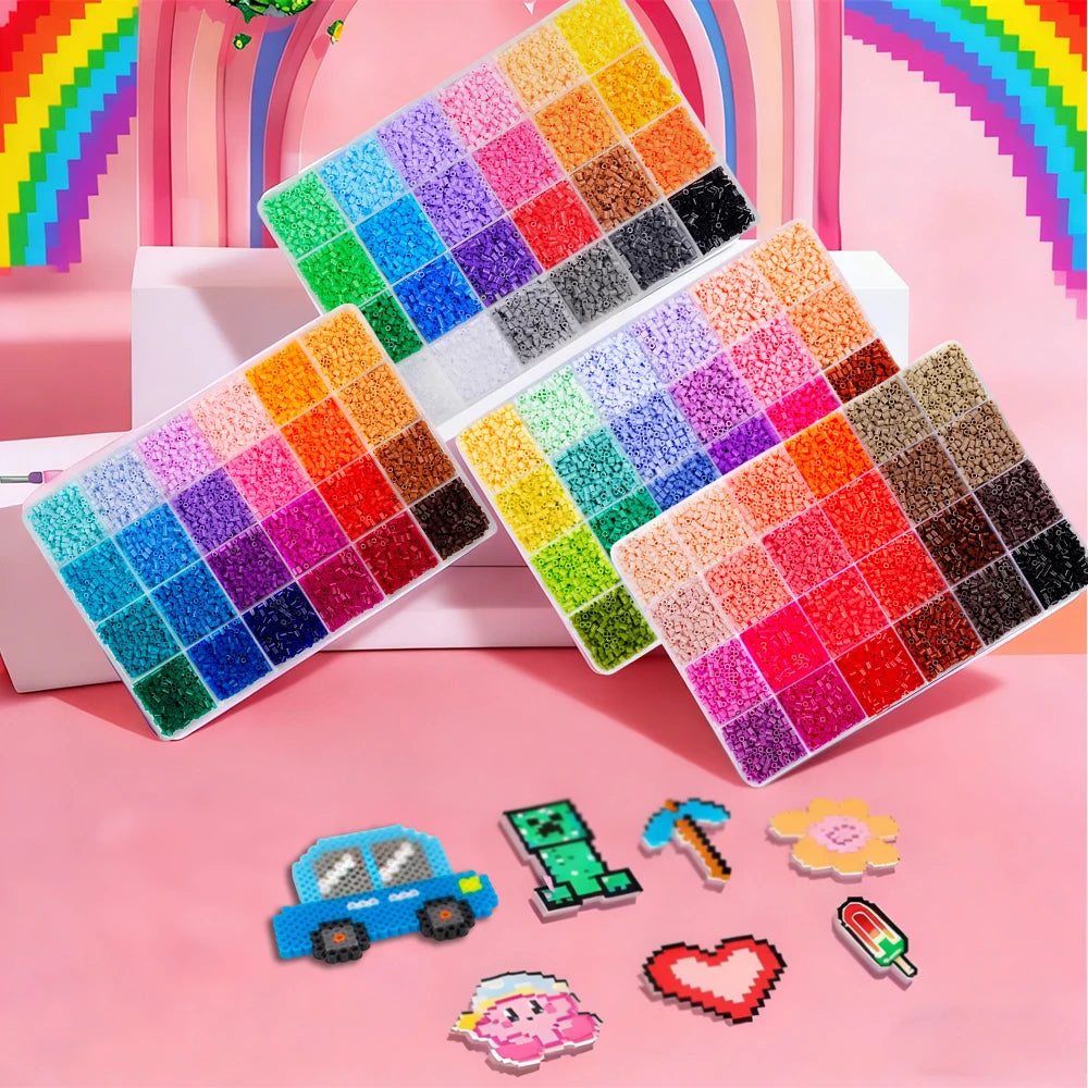 12000pcs 2.6mm Perler Beads Craft Kit 24 Vibrant Colors with Multiple Tools Pixel Art Creative Perler Beads Handmade Decoration