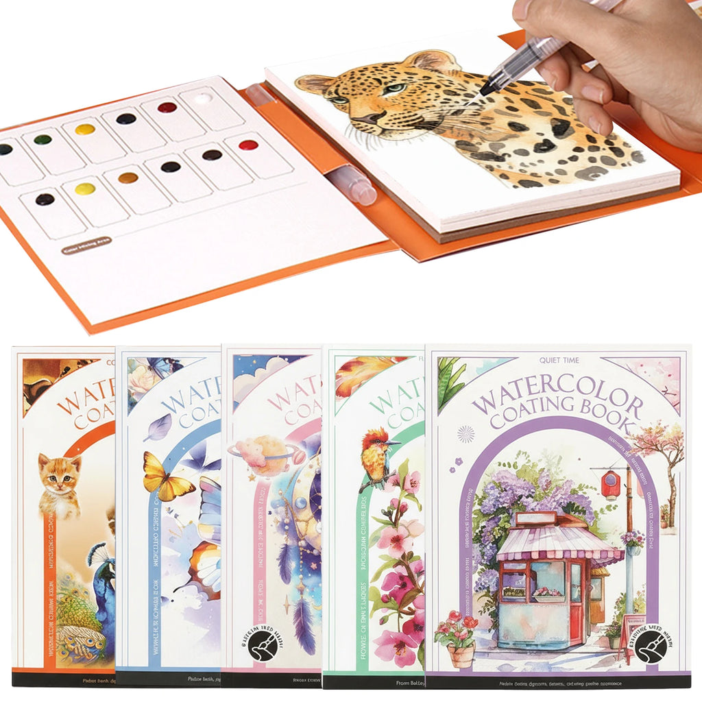 Watercolor Painting Set with 12 Colors Paint Cakes and Brush Painting Pad for Adults Beginners Art Supplies